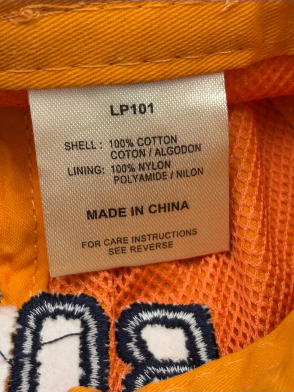 NWT Unisex Adams Tangerine 'BORO' Embroidered Cap Hat